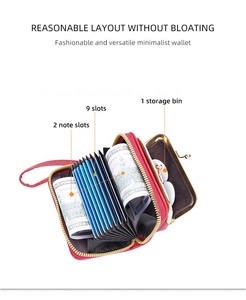 Nuevo Monedero Billetera Multitarjeta de Cuero PU para Mujer al Por Mayor, Mini Bolso Tipo Órgano con Cierre de Boquilla y Cremallera, Diseño Estilo Coreano - Product Image 5