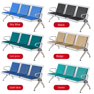 Silla de espera <span class=keywords><strong>para</strong></span> aeropuerto de poliuretano PU <span class=keywords><strong>para</strong></span> tres personas al por mayor con <span class=keywords><strong>Banco</strong></span> de fila de infusión de acero inoxidable nacional - Product Image 2