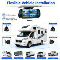 Système de caméra de recul sans fil 4 canaux OEM avec moniteur tactile 7 pouces, kit caméra AHD étanche IP68 9-36V pour VR/Camion