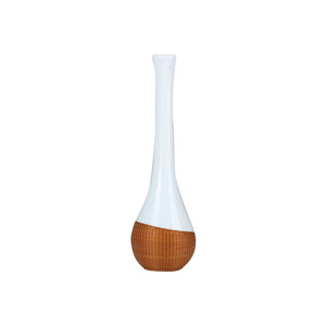 Handmade Porcelain Bamboo Weaving Vase Set Round Shape Tea Room Ornament Plum Blossom Vase For Chinese New Year Decor - Product Image 2