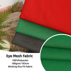 Bán Buôn Vải Nhà Cung Cấp Dryfit Vải Thể Thao 100% Polyester 180gsm Thoáng Khí Eyemesh T Áo Sơ Mi Vải Cho Đội Đồng Phục