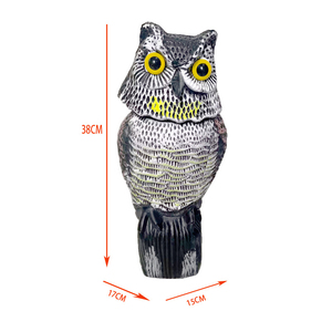 Venta al por Mayor 360 °   Escultura de Búho con Cabeza Giratoria, Repelente de Aves de Plástico para Jardín y Patio, Protección Contra Aves, para Caza - Product Image 1