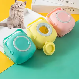 LOGO Customize Pet Brushes Bath Massage Brush Shampoo Dispenser Dog Grooming Silicone Shower Brush For Cat Pets Bathing Products