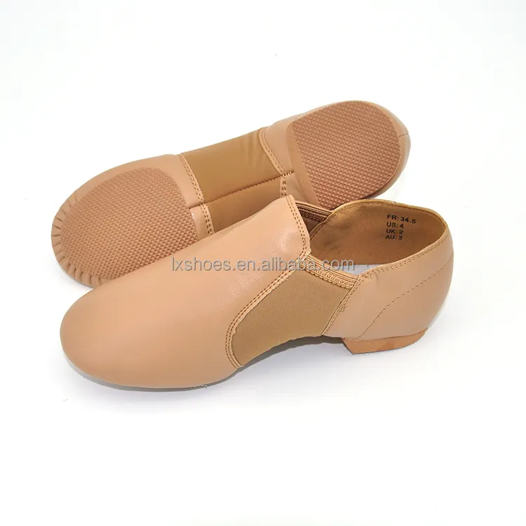 High quality Jazz Dance Shoes Tan Cowhide Leather Split Sole Jazz Women