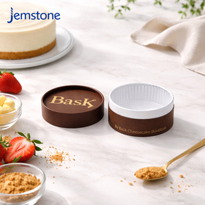 Boîte d'emballage cylindrique en carton kraft pour desserts, en matériaux recyclables, tube en papier de qualité alimentaire pour gâteaux et cheesecakes, personnalisable - Product Image 2