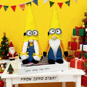 Gnomo Navideño <span class=keywords><strong>de</strong></span> Peluche Estilo Minion Hecho a Mano, Personaje <span class=keywords><strong>de</strong></span> Dibujos Animados Amarillo, Tomte Escandinavo, Decoración <span class=keywords><strong>de</strong></span> Escritorio, Regalo Navideño - Product Image 2