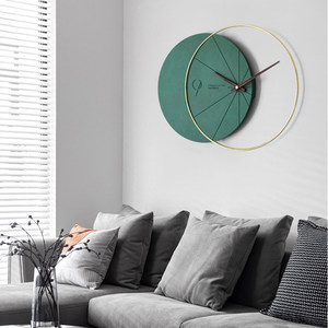 Nordic Style <b>Wall</b> <b>Clock</b> Round <b>Silent</b> Quartz Battery Powered Living Room Decorative Modern Creative Home Fashionable Light Luxury - Product Image 1