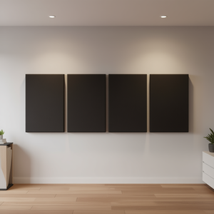 Panneaux muraux acoustiques auto-adhésifs noirs, 4 pièces, 2 pouces d'épaisseur, 23.6x11.8 pouces, design minimaliste pour l'insonorisation - Product Image 2