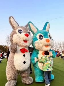 Vente Flash : Costume de Mascotte Gonflable Lapin Rouge/Gris pour Adulte – Promotion Unisexe pour Pâques/Halloween, Vente en Gros Direct Usine - Product Image 1