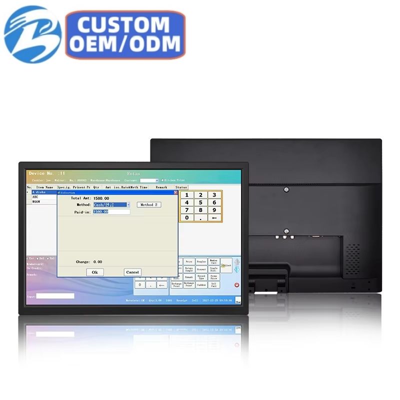 19.2 Inch Industrial Monitor HD VGA AV BNC USB Wide Screen VESA Wall Mounted Plastic Industrial LCD Display