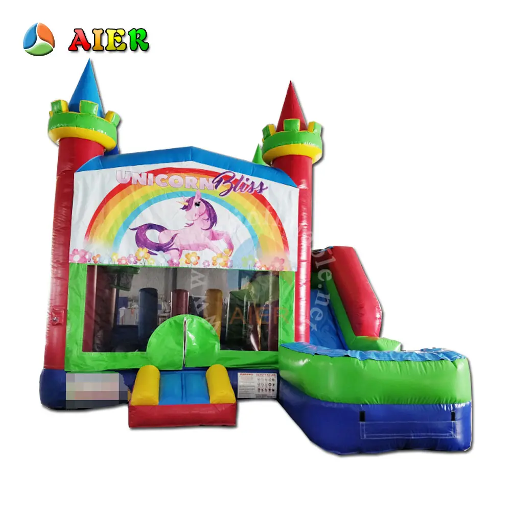 Factory price inflatable bounce castle/customized inflatable combo/banner bounce with slide inflatable