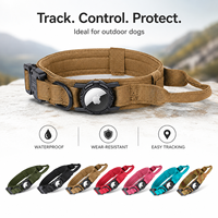 Collier tactique anti-perte pour chien AirTag, collier pour chien robuste K9 avec poignée de contrôle Ming Jia