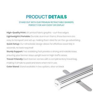 Lot de 3 bannières rétractables pour anniversaire, présentoirs enrouleurs, décorations de Quinceañera, panneaux de bienvenue pour anniversaire - Product Image 3