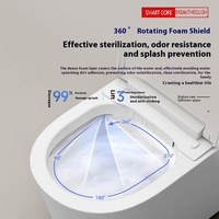 WC intelligent monobloc avec chasse d'eau automatique par capteur, télécommande, siège chauffant, chasse d'eau cyclonique, fixation murale, siphon en S