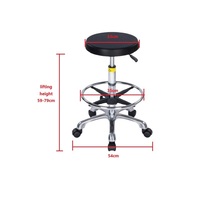Chaise de tabouret à hauteur réglable en PU de meilleure qualité avec anneau de pied chaise de tabourets de laboratoire ESD pivotante