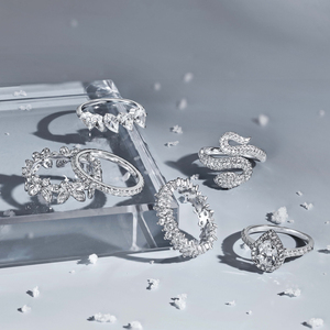 Изящные ювелирные изделия из серебра S925: обручальные кольца с имитацией бриллианта D VVS1 и муассанитом изумрудной огранки - Product Image 4