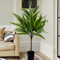 Árbol Artificial de Sansevieria, 2 Piezas, Estilo Nórdico, Decoración de Plantas de Polietileno, Graduación, Año Nuevo, Autorriego, Orificio de Drenaje, Decoración del Hogar