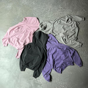 2025 francese Terry personalizzato sbuffo stampa di colore grigio cucito grafico a goccia spalla acido lavaggio Zip <span class=keywords><strong>felpa</strong></span> con <span class=keywords><strong>cappuccio</strong></span> per <span class=keywords><strong>uomo</strong></span> - Product Image 4