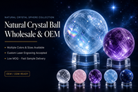 Sphère de cristal en pierre précieuse naturelle pour la méditation et le Reiki, Ornement authentique en quartz pour la divination, Cadeaux de guérison en cristal en gros