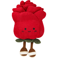 Muñeca de Peluche de Pana Suave con Forma de Flor, Adorable Rosa Roja, Juguete de Peluche Perfecto para Regalos Infantiles, Decoración del Hogar o Día de la Madre