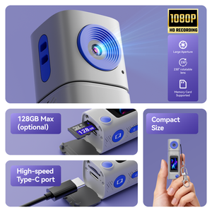 Cámara Digital 1080P HD, Mini Cámara de Bolsillo, Compatible con Tarjeta de Memoria de 128GB, Grabadora de Video Portátil, Estilo Retro, Regalo para Niños - Product Image 3