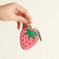Porte-monnaie Fruité Fiable en Cuir PU, Motifs Fraise, Citron, Pomme, Porte-clés, Accessoires de Sac