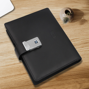 Cargador Portátil LOKE A5 con Bloqueo de Huella Dactilar, Encuadernación Cosida, Bluetooth, Unidad Flash USB, Tarjetero, Cargador de Teléfono, Diseño Espiral - Product Image 5