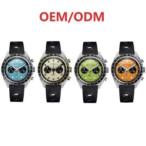 Reloj de Lujo para Hombre con Cronógrafo de Cuarzo, Taquímetro, Correa de Cuero, Caja de Acero Inoxidable y Esfera Analógica - Product Image 2