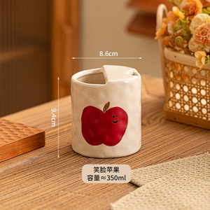 Taza de <span class=keywords><strong>café</strong></span> y té de cerámica de estilo europeo moderno Color bajo vidriado pintado a mano Linda taza de desayuno de mano para parejas - Product Image 6