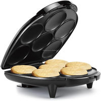 Machine à Arepas Électrique Automatique en Acier Inoxydable avec Surface Antiadhésive, Cuiseur Multi-Snacks 6 Emplacements pour Crêpes, Galettes de Maïs et Tosti