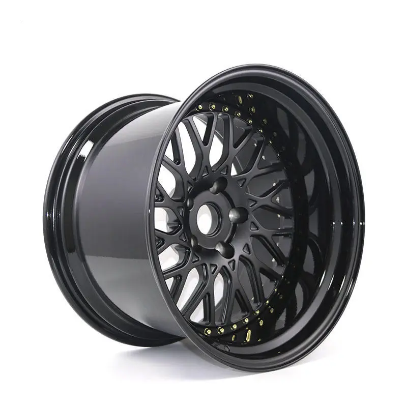 Kustom kualitas tinggi hitam cekung 2 Potongan roda tempa 20 inci roda piring dalam velg mobil