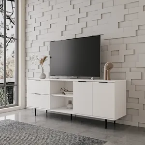 Gỗ Đen 55 inch TV bảng đứng trắng TV đơn vị băng ghế dự bị hiện đại phương tiện truyền thông giao diện điều khiển TV là viết tắt của để bán