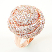 925 bagues en argent Sterling bijoux de luxe géométrie champignon fête appariement 18K plaque d'or Cz zircone bijoux grands anneaux pour les femmes