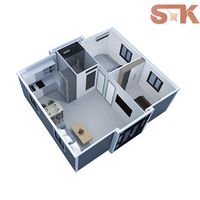 Casa Modular Prefabricada de Diseño Moderno con 3 Dormitorios, Casa Contenedor de 40 pies, Expandible y Plegable, Apartamento Hotel, Panel Sándwich de Acero con Certificación CE