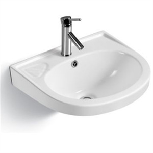 Lavabo Triangular de Cerámica para Montar en la Pared, 330x330mm, Lavabo de un Solo Orificio para Apartamentos Pequeños - Product Image 5