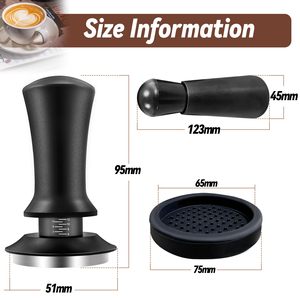 Tamper de Café Espresso Calibrado con Logotipo Personalizado de 51, 53, 58 mm, Prensador de Café de Fuerza Elástica con Resorte - Product Image 2