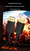 Câble 8K pour HDMI 1.4 de 1 m avec gaine en PVC/tressée/nylon pour PS5, ordinateur portable, moniteur, projecteur, carte graphique
