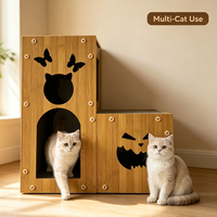 Petite maison pour chat en carton à deux niveaux, design escalier, espace de repos et d'escalade pour chaton, mobilier d'intérieur pour chat