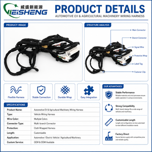 Cablaggio Personalizzato per Veicoli Elettrici, Macchinari Agricoli, Assemblaggio Cavi con Nastro in Tessuto OEM - Product Image 3