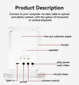 Lecteur publicitaire Cadre photo numérique <span class=keywords><strong>en</strong></span> acrylique <span class=keywords><strong>Transparent</strong></span> Cristal Usingwin Écran LCD 7 pouces Prise <span class=keywords><strong>en</strong></span> charge de l'affichage d'images et de vidéos - Product Image 3