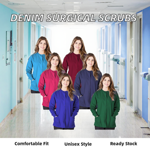 Clevora Instruments <b>Surgical</b> <b>Scrub</b> Sets Denim Unisex Custom Comfortable Medical Uniforms <b>Scrub</b> Jacket Suit Hospital Use In-Stock - Product Image 2
