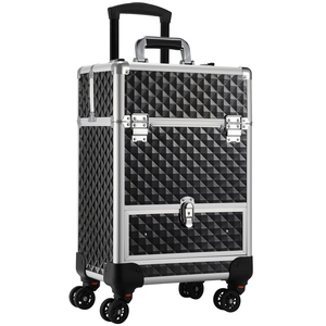 Rolling <b>Makeup</b> <b>Case</b> with Sliding Drawer & 4 Trays Professional Cosmetic Trolley on Wheels for Beauty Artists Hairdresser <b>Case</b> - Product Image 1