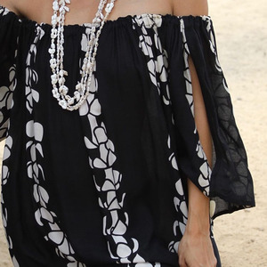 Robe de plage décontractée à épaules dénudées, design personnalisé OEM, haute qualité, 100% voile de rayonne, style hawaïen - Product Image 3