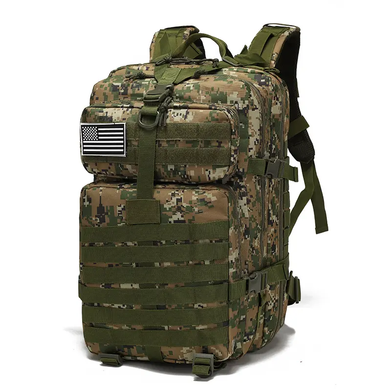 Low MOQ 800D oxford tactical backpack 45L Molle pouch assault pack camping tactical backpack bag OEM hiking backpack