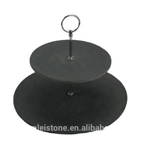 China, Venta caliente pizarra natural placa redonda de Nivel 2 soporte de la torta - Product Image 1