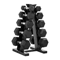 Großhandel Customized 5lb 10lb 15lb 20lb 25lb 30lb 35lb 40lb 45lb 50lb Fixed Rubber Iron Hex Dumbbell