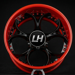 Rines de Aleación Forjada de Aluminio 6061-T6 Personalizados con Diseño de Pétalos Rojos y Negros para Autos Dodge BMW de 19, 20, 21 y 22 Pulgadas 5x114.3 - Product Image 2