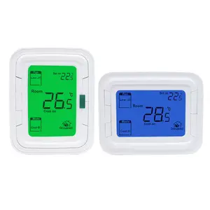 Mavi/yeşil arka işık Hotowell dijital programlanabilir olmayan oda termostatları Fan Coil üniteleri HTW-T6861 serisi için