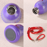 Mini thermos de Noël de 400 ml avec motif, sangle de transport, impression personnalisée en gros, flacon isotherme de luxe pour les fêtes, idéal pour les entreprises