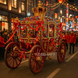 Carruaje Clásico Real Eléctrico con Caballos Estilo Cenicienta para Bodas y Turismo - Transporte Especial - Product Image 2